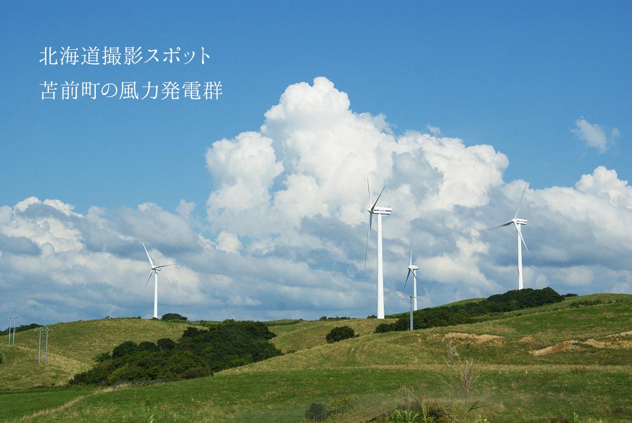 写真：北海道撮影スポット「苫前町の風力発電群」