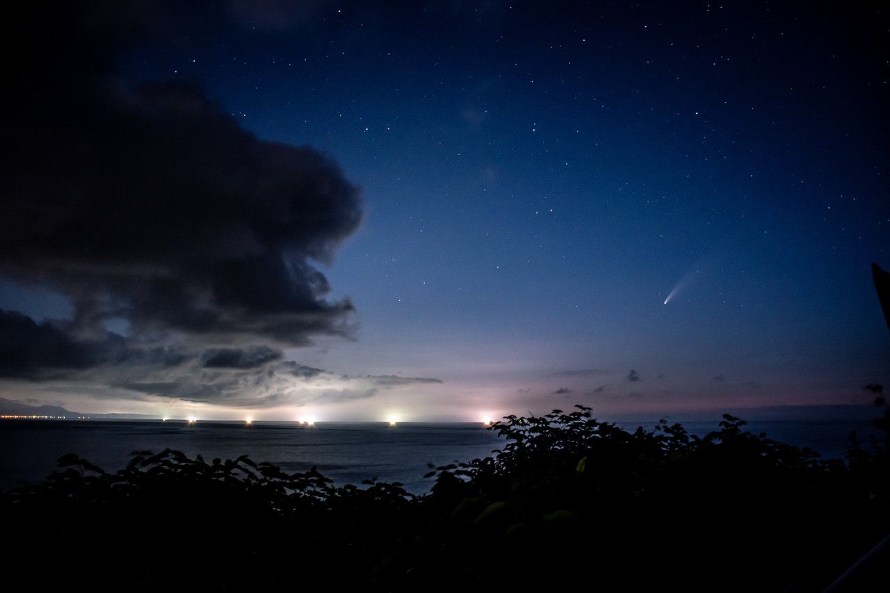 ネオワイズ彗星2020年7月15日小樽オタモイ海岸
